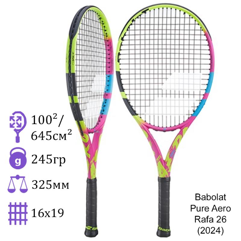 Детская теннисная ракетка Babolat Pure Aero Rafa 26 (2024)