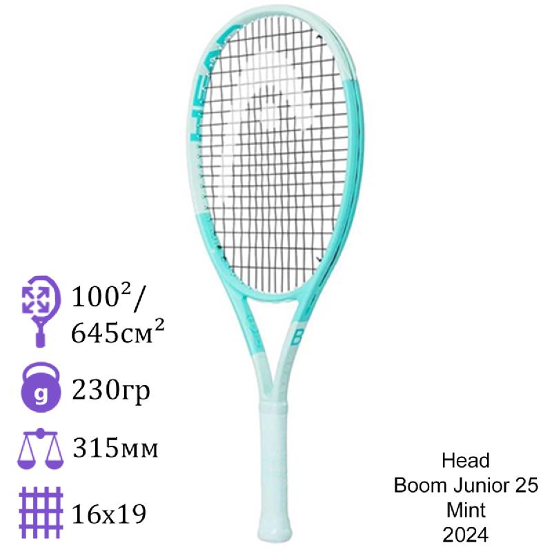 Детская теннисная ракетка Head Boom Junior 25 (2024) Mint