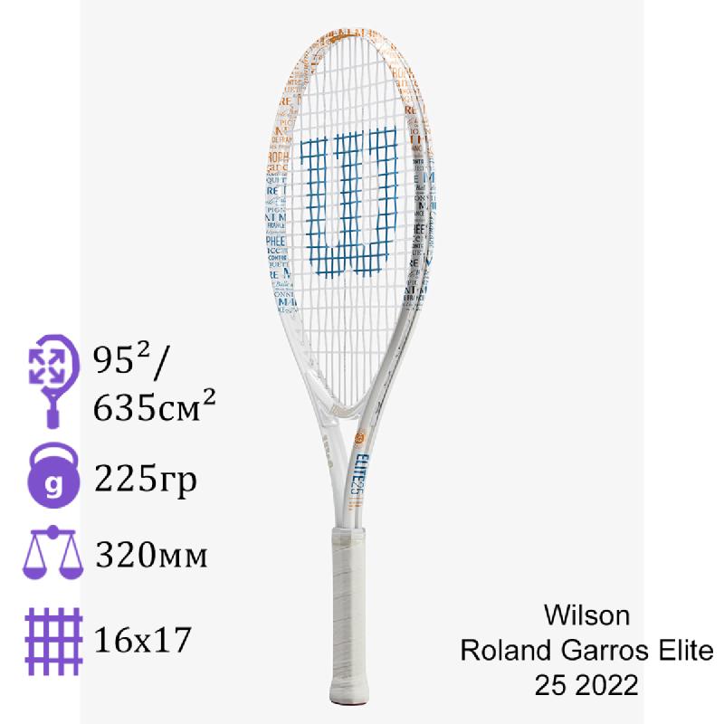 Детская теннисная ракетка Wilson Roland Garros Elite 25 2022