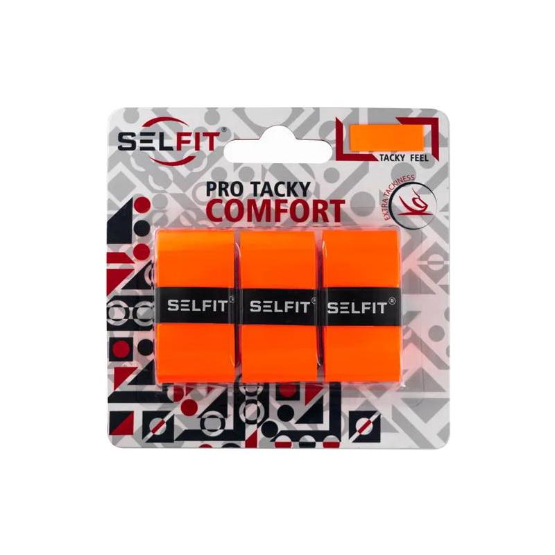 Намотка овергрип SELFIT Pro Tacky Comfort оранжевая 0,6 мм 3 шт