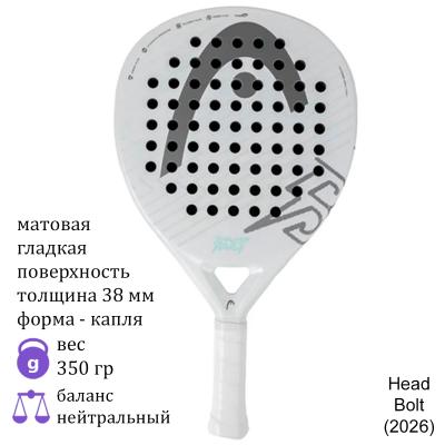 Ракетка для падела Head Bolt White/Gray (2026)
