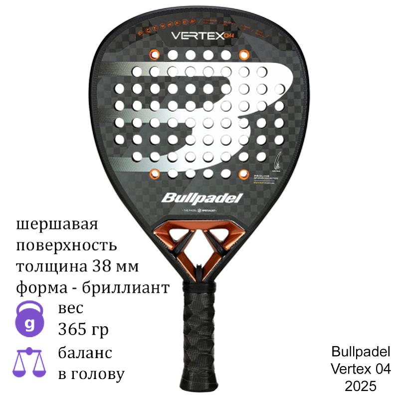 Ракетка для падел Bullpadel Vertex 04 Black/Bronze (2025)