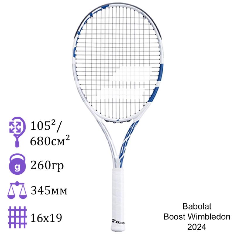 Теннисная ракетка Babolat Boost Wimbledon (с натянутой струной)