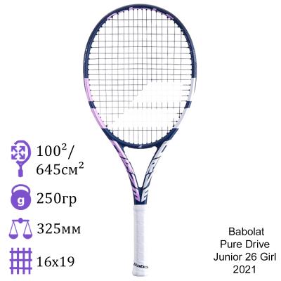 Теннисная ракетка Babolat Pure Drive Junior 26 Girl 2021