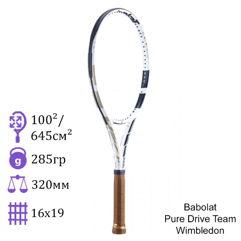 Теннисная ракетка Babolat Pure Drive Team Wimbledon