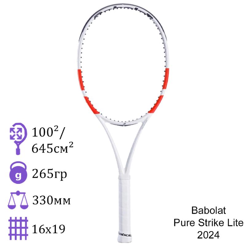 Теннисная ракетка Babolat Pure Strike Lite 2024