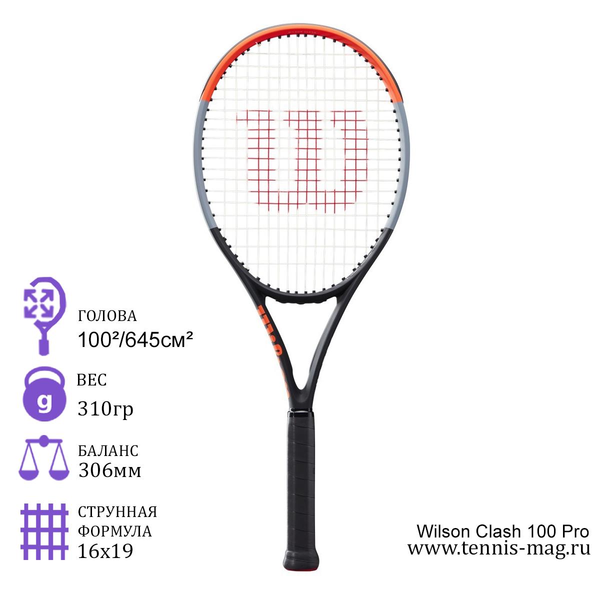 Теннисная ракетка Wilson Clash 100 Pro купить в Москве в интернет-магазине  tennis-mag.ru