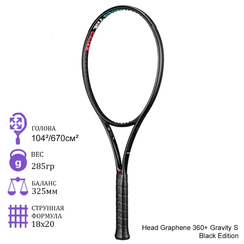 Теннисная ракетка Head Graphene 360+ Gravity S Black Edition