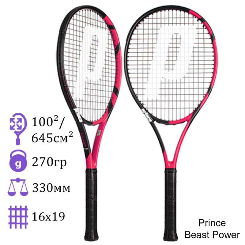 Теннисная ракетка Prince Beast Power Pink 270 грамм