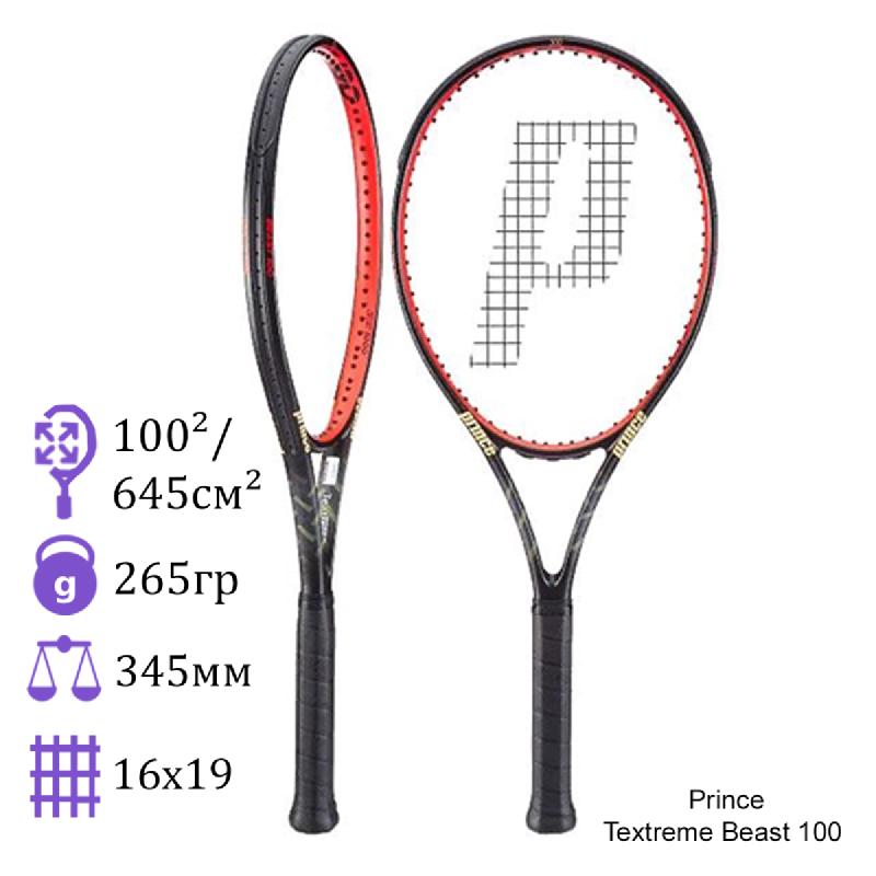 Теннисная ракетка Prince Textreme Beast 100 265 грамм