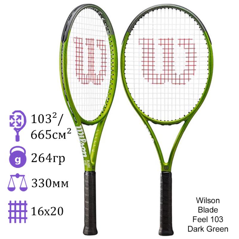 Теннисная ракетка Wilson Blade Feel 103 Dark Green