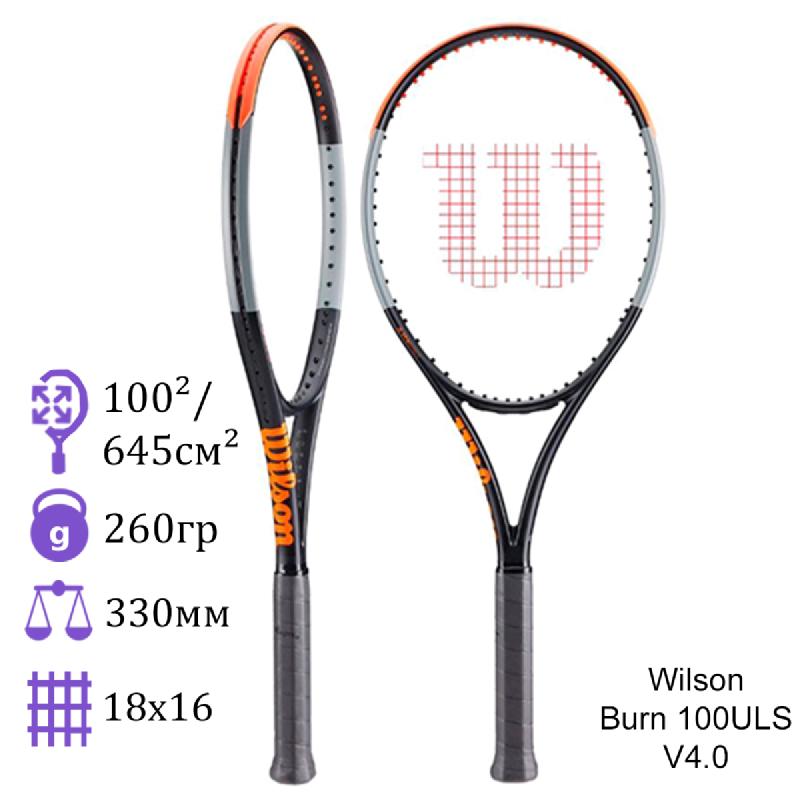 Теннисная ракетка Wilson Burn 100ULS V4.0