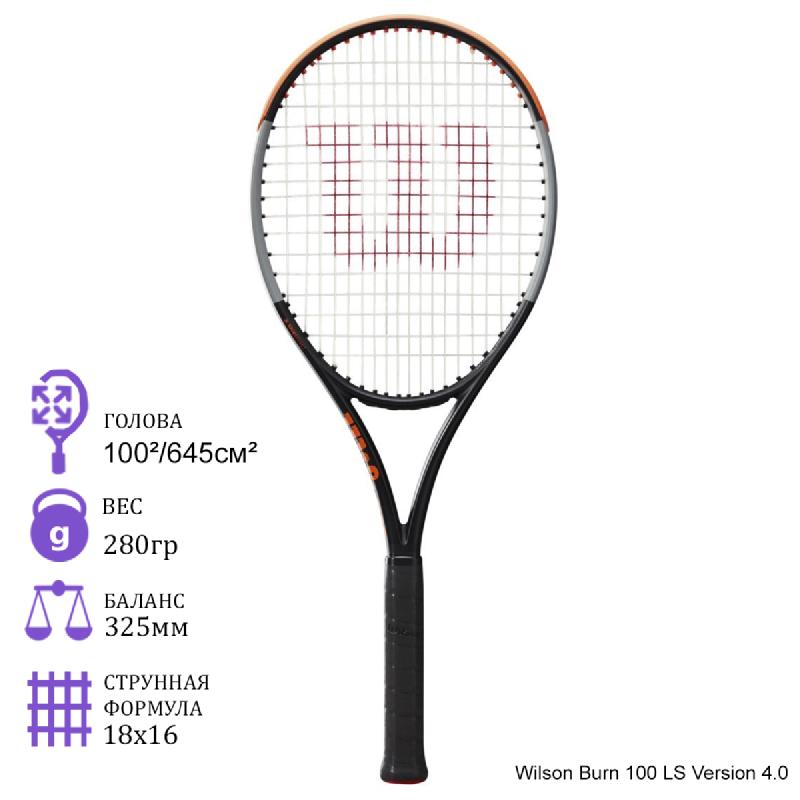 Теннисная ракетка Wilson Burn 100 LS Version 4.0