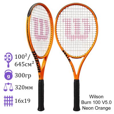 Теннисная ракетка Wilson Burn 100 V5.0 Neon Orange