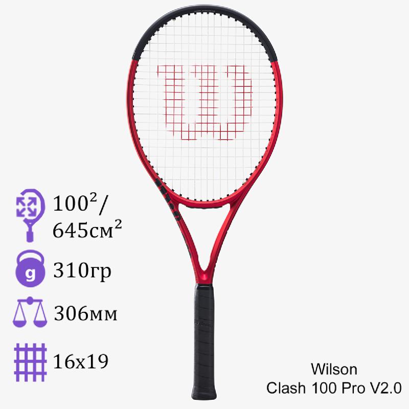 Теннисная ракетка Wilson Clash 100 Pro V2.0