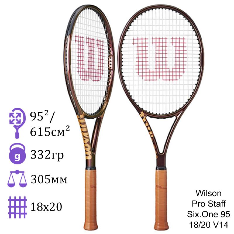 Теннисная ракетка Wilson Pro Staff Six.One 95 18/20 V14