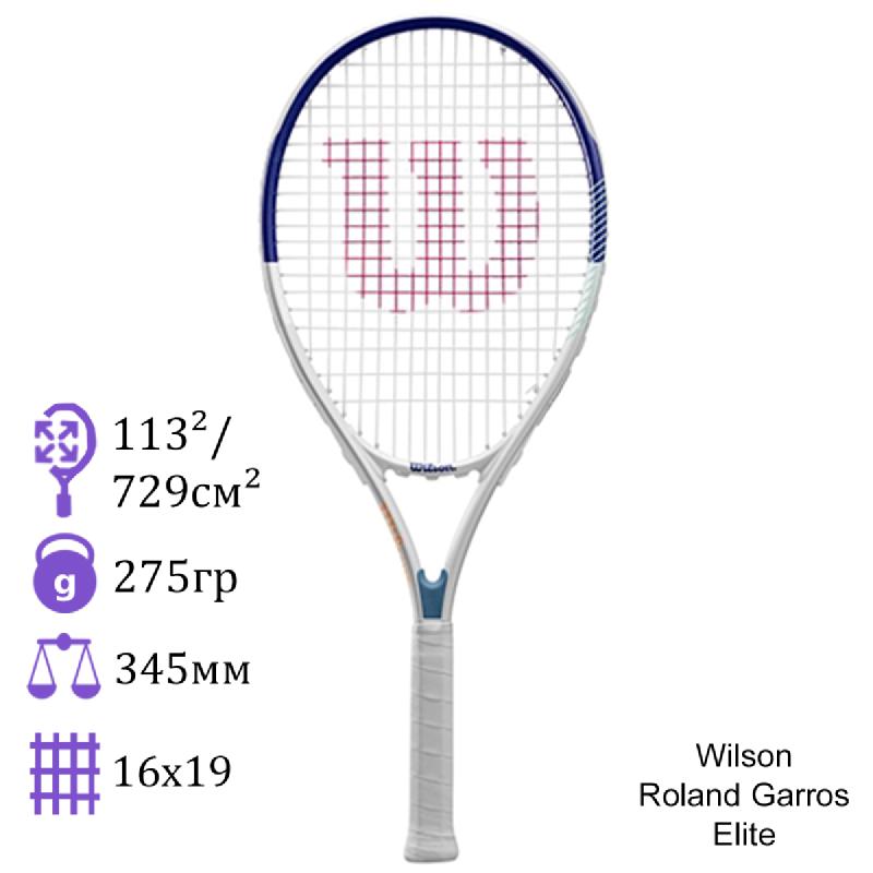 Теннисная ракетка Wilson Roland Garros Elite White/Navy