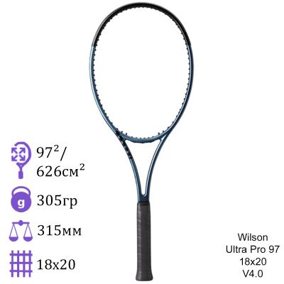 Теннисная ракетка Wilson Ultra Pro 97 18x20 V4.0