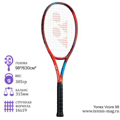 Теннисная ракетка Yonex Vcore 98 Red