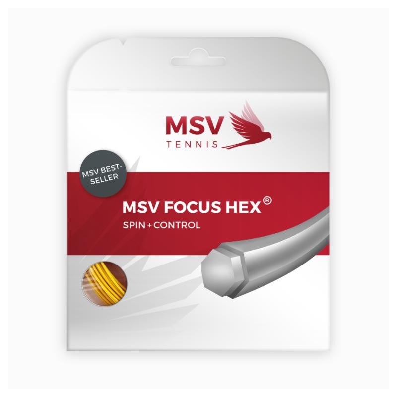 Теннисная струна MSV Focus-Hex 1,23 Neon Yellow 12 метров