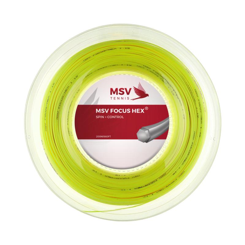 Теннисная струна MSV Focus-Hex Neon Yellow 1,23 200 метров