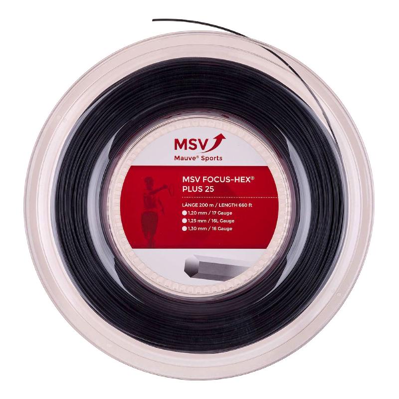 Теннисная струна MSV Focus-Hex Plus 25 1,20 Black 200 метров