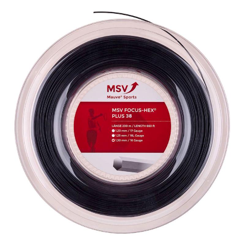 Теннисная струна MSV Focus-Hex Plus 38 1,30 Black 200 метров