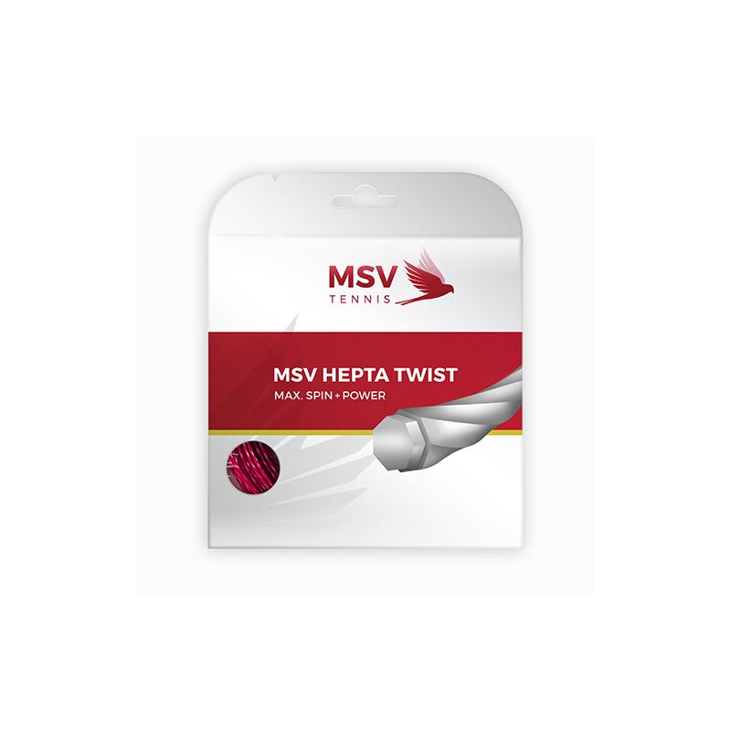 Теннисная струна MSV Hepta-Twist 1,30 Red 12 метров
