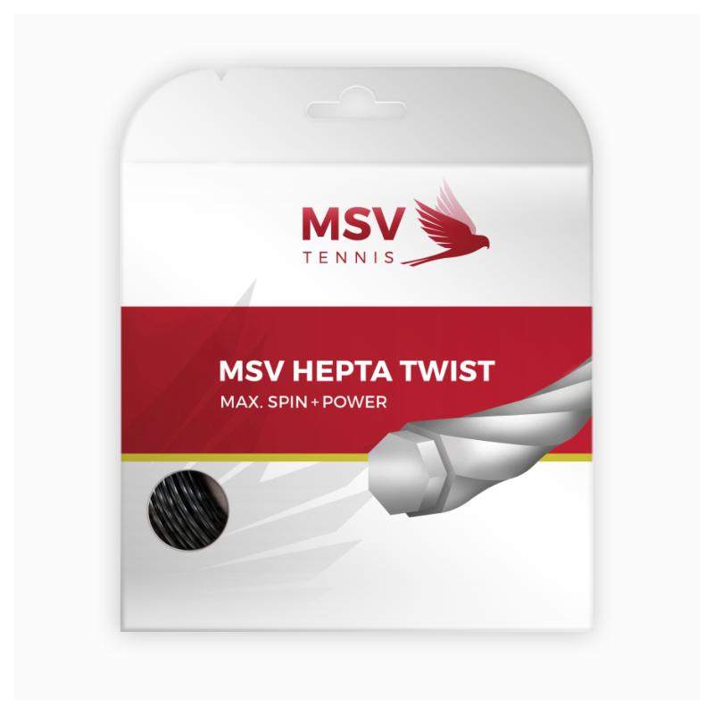 Теннисная струна MSV Hepta-Twist 1,25 Black 12 метров