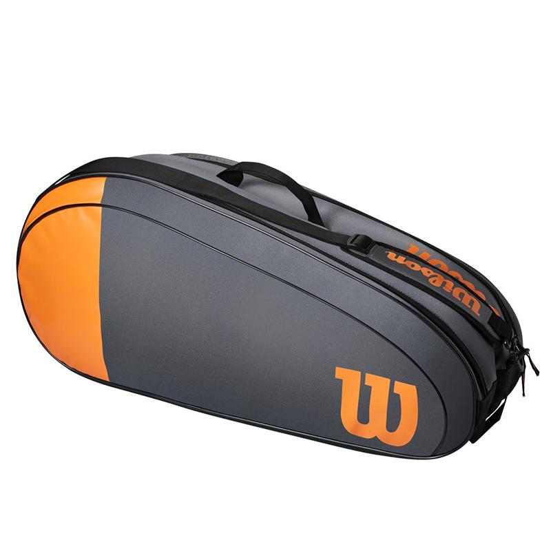 Теннисная сумка Wilson Burn Team Grey Orange на 6 ракеток