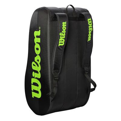 Теннисная сумка Wilson Team 3 Comp Black/Green на 12 ракеток