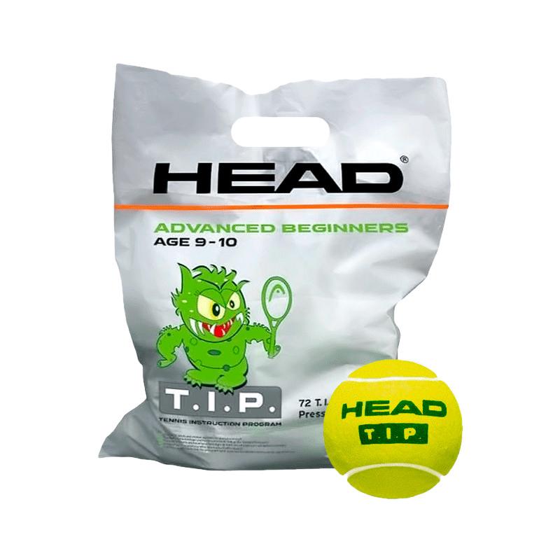 Теннисные мячи HEAD TIP GREEN (пакет 72 мяча) зелёные детские