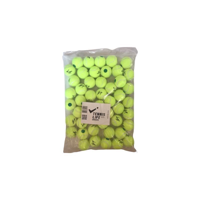 Теннисные мячи Tennis Life Green 48 мячей (пакет)