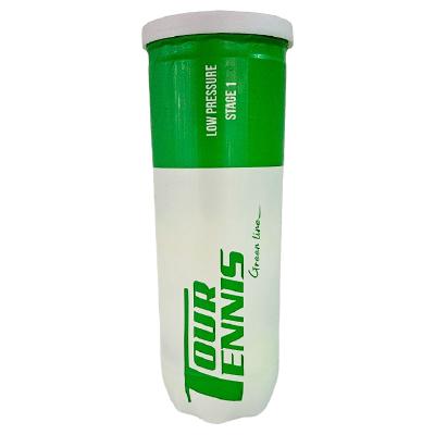 Теннисные мячи Tour Tennis Green Line Stage 1 банка 3 мяча
