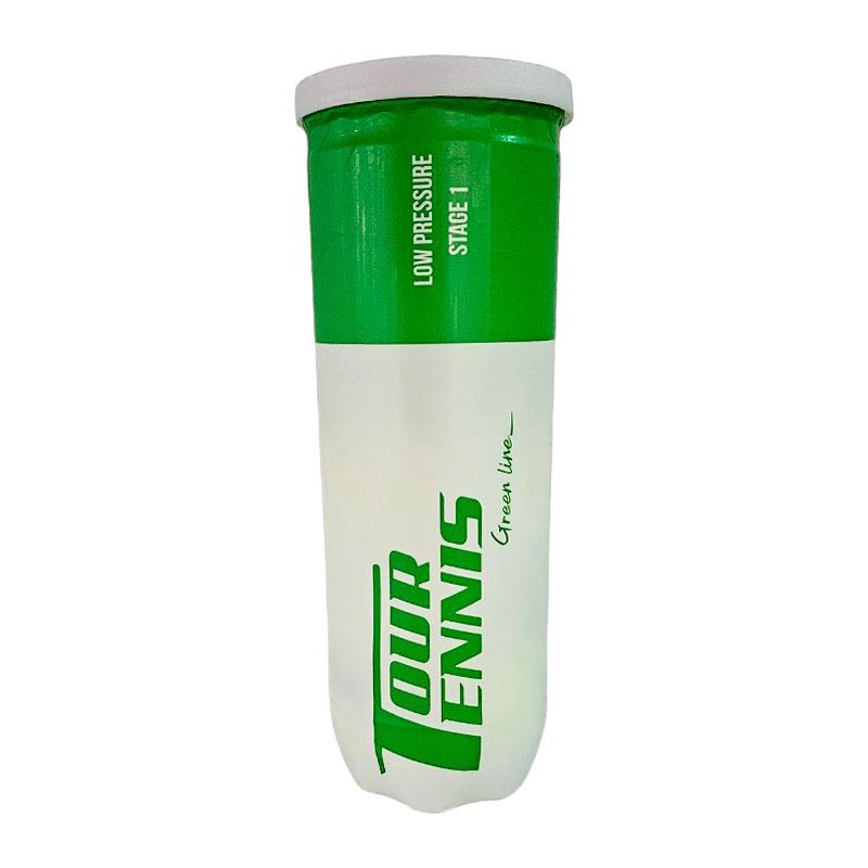 Теннисные мячи Tour Tennis Green Line Stage 1 банка 3 мяча