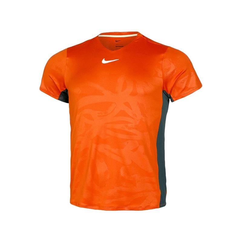 Футболка Nike Court Dri-Fit Advantage Print T-Shirt M (Campfire Orange/Deep Jungle/White)