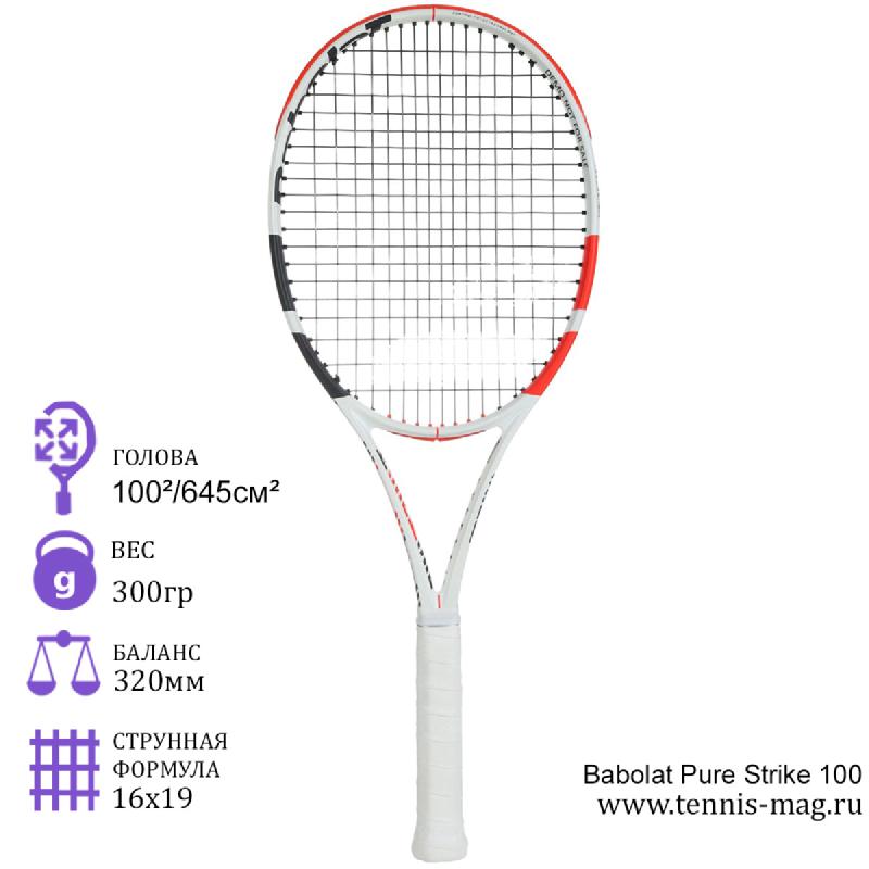 Теннисная ракетка Babolat Pure Strike 100 2020