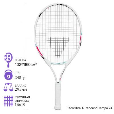 Теннисная ракетка детская Tecnifibre T-Rebound Tempo 24 2018