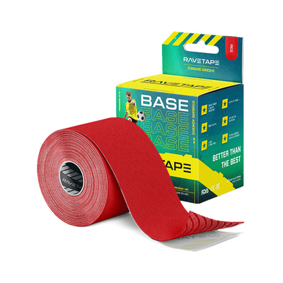 Кинезиотейп RaveTape Base, 5см х 5м (Красный)