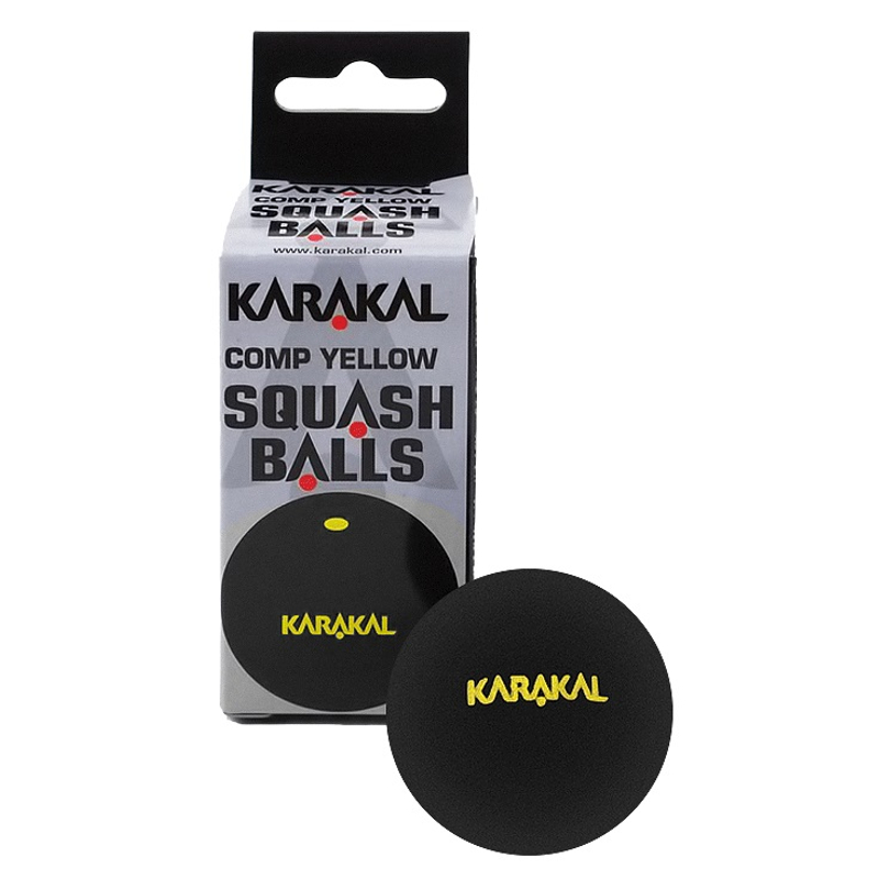 Мячи для сквоша Karakal Yellow Dot Squash Ball 2 (2x1)