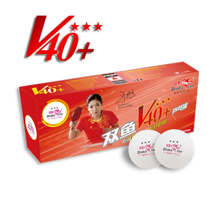 Мячи DOUBLE FISH 3*** V40+ Volant (в упаковке 10 шт.) белые