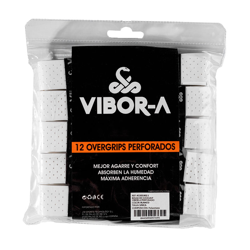Намотки для падела VIBOR-A Perforaded White 12 штук