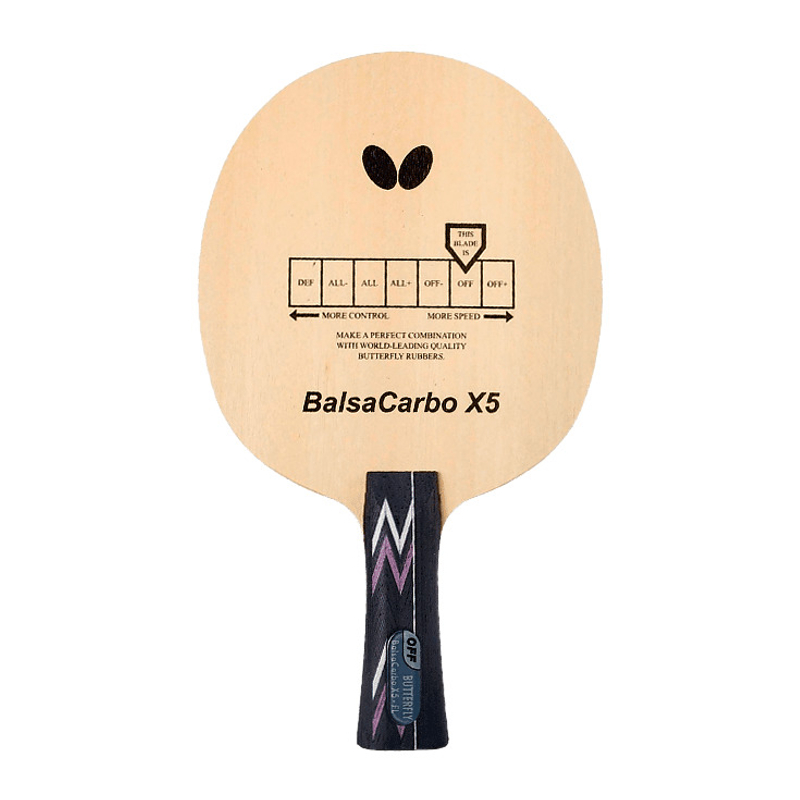 Ракетка для настольного тенниса сборная Butterfly Balsa carbo X5, накладки Flextra