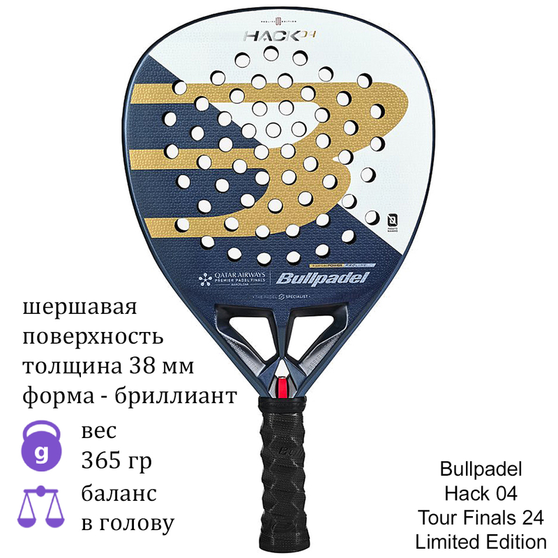 Ракетка для падел Bullpadel Hack 04 Tour Finals 24 Limited Edition