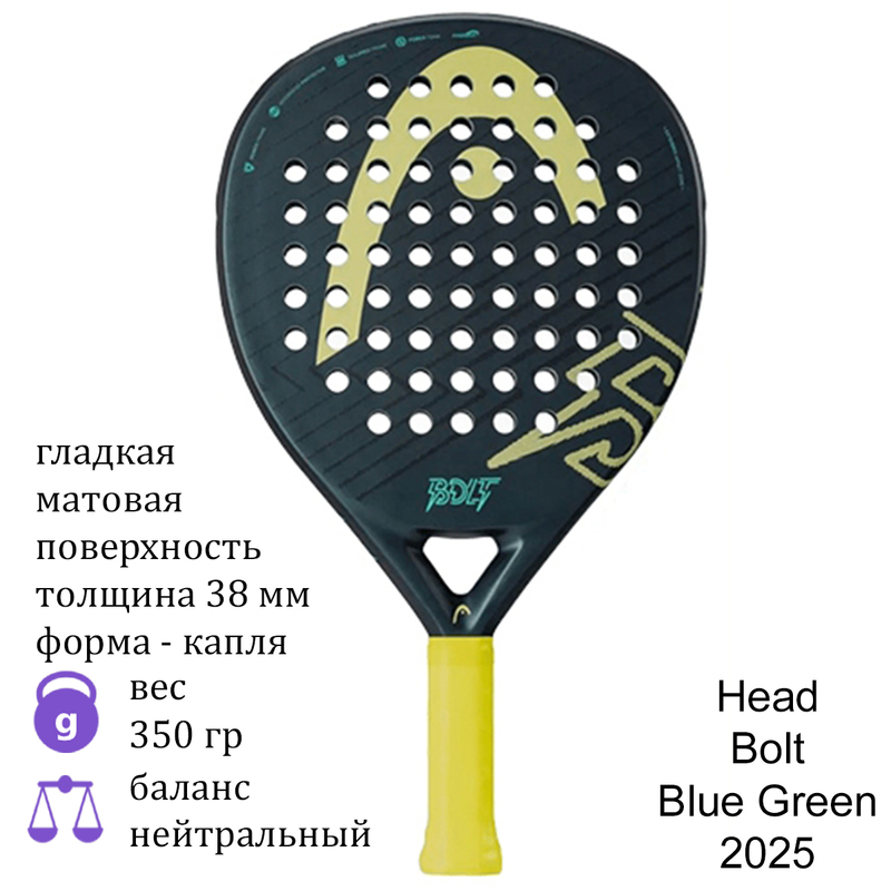 Ракетка для падел Head Bolt Blue/Green 2025