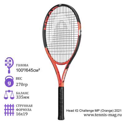 Теннисная ракетка Head IG Challenge MP (Orange) 2021