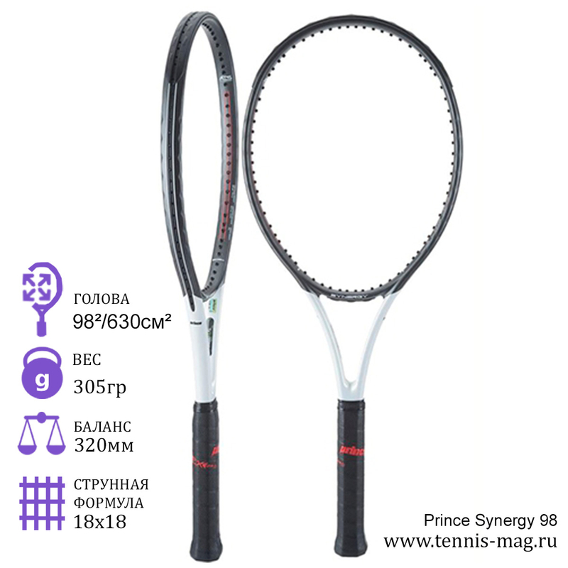 Теннисная ракетка Prince Synergy 98 305 грамм