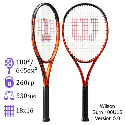 Теннисная ракетка Wilson Burn 100 ULS Version 5.0