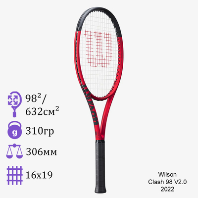 Теннисная ракетка Wilson Clash 98 V2.0 2022