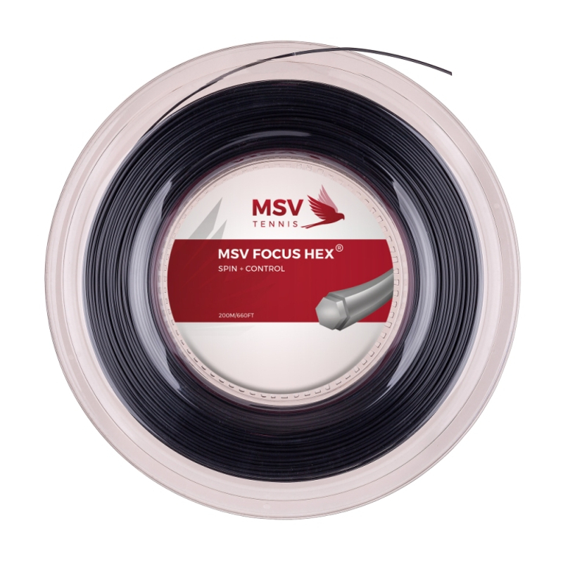 Теннисная струна MSV Focus-Hex Black 1,18 200 метров